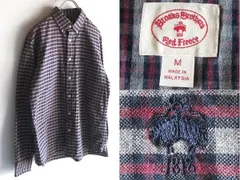Brooks Brothers Red Fleece ブルックスブラザーズ 羊ロゴ刺繍 チェックシャツ BDシャツ M グレー パープル ネイビー