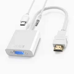 HDMI VGA 変換アダプター HDMI to VGA 変換ケーブル 0.25m D-SUB 15ピン 1080P 60Hz hdmi オス → vga メス 変換コネクター ノートパソコン デスクトップ テレビ モニター プロジェクター Rasp ...