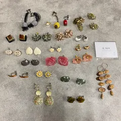 （0）☆32【一点もの】ハンドメイド アクセサリー イヤリング ブローチ 大量 おまとめ