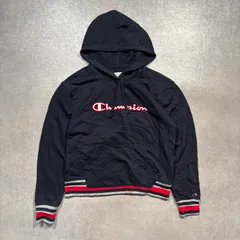 Champion チャンピオン ライン パーカー ロゴ 刺繍 マルチカラー ネイビー M