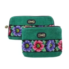 フェイラー FEILER 花柄 ポーチ 財布 2点セット グリーン ■GY99