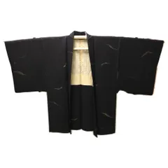 【着物】　羽織　正絹　黒地　女性用　レディース