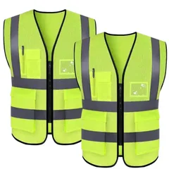 [IMPACTオンライン] 反射ベスト 大きいサイズ セット 安全ベスト メッシュ 反射 夏 厚さ対策 現場 (イエロー, 4XL×2枚) [イエロー] [4XL×2枚]