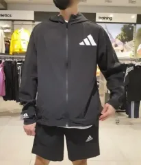 アディダス WHO ウインドブレーカー デイリー ウーブン 軽量 ウインドブレーカー アディダス ブラック 3本線 ウインドブレーカー