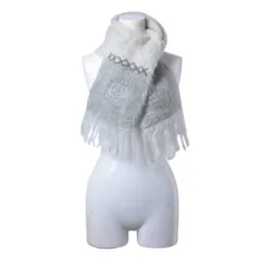 LOEWE アナグラム刺繍 モヘア混 フリンジ マフラー