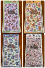 ４枚セット　正規品　 プチドロップステッカー ディズニー バンビ スティッチ プーさん　101匹