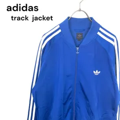 t2174 アディダス adidas 海外古着　ヴィンテージ　ワンポイント刺繍　袖ライン　ブルー　青トラックジャケット　ジャージ