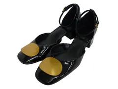 k01251205088　ZARA　36　黒×金　23.0cm前後　シューズ　パンプス　通年