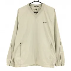 【美品】ナイキ スニード ベージュ ロゴ黒 裏地メッシュ ブルゾン  メンズ LGG ゴルフウェア NIKE