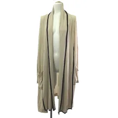 フォクシー FOXEY ロングカーディガン 長袖 スリット ベージュ 