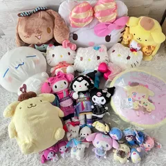 サンリオ ぬいぐるみ 大量まとめ売り 25点セット タグあり多数  キティ Sanrio クロミ ポムポムプリン タグあり多数 25