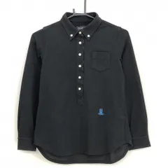 【美品】パーリーゲイツ 長袖ポロシャツ 黒 ボタンダウン  レディース 0(S) ゴルフウェア PEARLY GATES