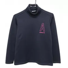 アディダス タートルネックセーター ネイビー ロゴ刺しゅう レディース L/G ゴルフウェア adidas