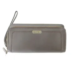 コーチ COACH 長財布 コインケースあり ジップ開閉 ロングウォレット ダークブラウン