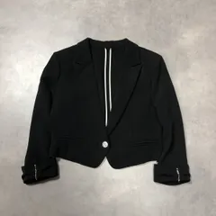 WH168●SCOT CLUB：1ボタンテーラードジャケット ●9● 黒 ビジューボタン ストレッチ ショート丈 上品キレイめ オケージョン セレモニーのサムネイル