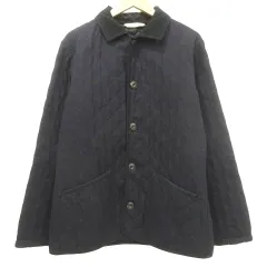 ジャーナルスタンダード JOURNAL STANDARD ウール混 キルティング ジャケット ブルゾン コーデュロイパイピング M 紺 ネイビー