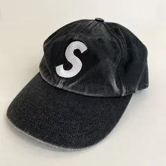 【中古品】 Supreme Pigment Canvas S Logo 6-Panel シュプリーム Sロゴ 6パネル キャップ ブラック GT