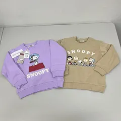A273-321215 タグ付き スヌーピー キッズ トレーナー 2枚 100cm パープルベージュ