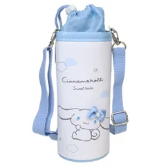 シナモロール ペットボトルホルダー ショルダー付き保冷ボトルケース モノクロリボン サンリオ カミオジャパン アウトドア水筒 キャラクター グッズ 