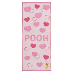 【メール便】くまのプーさん フェイスタオル ジャガードロングタオル オーガニックコットン ロッツオブハート ディズニー 丸眞 新生活 キャラクター グッズ 