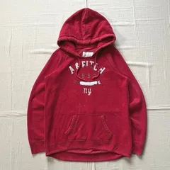 希少　00s　archive　アーカイブ　Abercrombie&Fitch　アバクロ　プルオーバー　フーディパーカー　裏起毛スウェット生地　ヴィンテージ加工　ロゴワッペン　ダメージ　M　Y2K　平成レトロ　グランジ　vintage hoodie parka