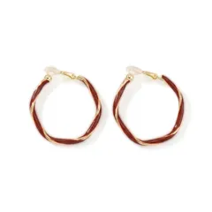 赤い大ぶりフープのノンホールイヤリング。上品でレトロ、??っぽくセクシーなデザイン。通勤にぴったりのアクセサリー、バレンタインデーのギフトにも最適。1ペア [並行輸入品]
