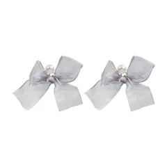 ピアス イヤリング レディース パール リボン ゆれる 揺れる 銀925 ヘイズブルー 韓国風 上品 キレイ ウエディング 小物 アクセサリー プレゼント ギフト バレンタイン QYHH062 (イヤリング)