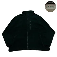 LLBean エルエルビーン FleeceJacket フリースジャケット 70s EmbroideredLogo 刺繍ロゴ ShortLength 短丈 Drawcord ドローコード Polyester ポリエステル Green グリーン 緑 2XL相当
