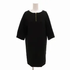 シーバイクロエ SEE BY CHLOE ワンピース チュニック ミニ丈 フロントジップ 五分袖 38 M 黒 ブラック ■GY09