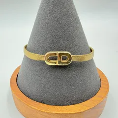 Christian Dior（クリスチャンディオール）CDロゴ ブレスレット ヴィンテージ メッシュチェーン ゴールドトーン 全長19cm レディース