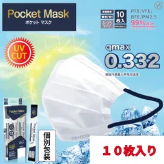 【新品】ポケットマスク　10枚入り　持ち運び　スティック型　不織布マスク　個包装　マスク