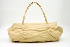 ミュウミュウ アーカイブ ショルダー バッグ トート ギャザー フェミニン レザー ベージュ MIUMIU 5559h