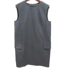 アイシービー iCB ワンピース タイト ひざ丈 ノースリーブ 総柄 9 グレー /RT