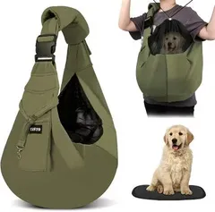 ペットスリング 犬 抱っこ紐 2025最新型 スリング 犬 猫 小型犬 ペット バッグ キャリー リュック 肩掛け 調節可能 飛び出し防止 メッシュネット 肩パッド 底板付き