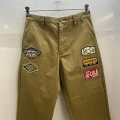 【中古】AVIREX ANTIFOULING WORK PANTS CUSTOM L キャメル[92]