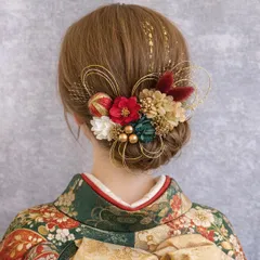 アネモネレッド♡髪飾り ヘッドドレス 前撮り 成人式 卒業式 七五三