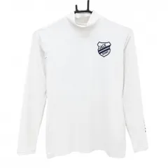 ジャックバニー 長袖ハイネックシャツ 白×ネイビー ロゴプリント レディース 0(S) ゴルフウェア Jack Bunny