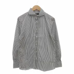 シップス SHIPS タグ付き カジュアルシャツ ストライプ ワイドカラー 長袖 M グレー /AE