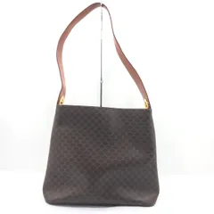【1点限り!!送料無料!!】 CELINE セリーヌ マカダム柄 ショルダーバッグ ブラウン MC97/2 ミニトート ブランド レディース