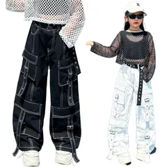 ダンス衣装 キッズ  子供服 ズボン ボトムス パンツ おしゃれ ダンス 衣装 ストリート ヒップホップ 原宿  着回し クール レディース ガールズ ギャル スケーター ステージ衣装 cr37n