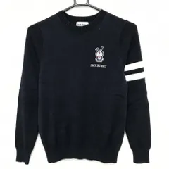 ジャックバニー×ドラえもん セーター ネイビー×白 ワッペン 袖ライン ニット ウール混 レディース 0(S) ゴルフウェア Jack Bunny