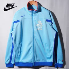 ナイキ NIKE オランダ 代表 KNVB トラックジャケット M 大きめ ライト ブルー 00s 2007年製 スウッシュ ロゴ刺繍 ジャージ サッカー Y2K ストリート オーバーサイズ スポーツミックス ユニセックス 古着 F619