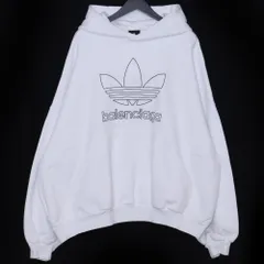 BALENCIAGA × ADIDAS ロゴオーバーサイズスウェットパーカー サイズ2 ホワイト 712396 TNVA9のサムネイル
