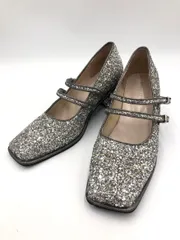 ORiental TRaffic オリエンタルトラフィック グリッター ダブルストラップ パンプス size40/シルバー ■■ レディース