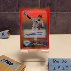 2024 Topps Chrome NPB 藤浪晋太郎 Shintaro Fujinami 1/5 直筆サインカード 阪神タイガース ファーストナンバー First Number  Red Refractor カード
