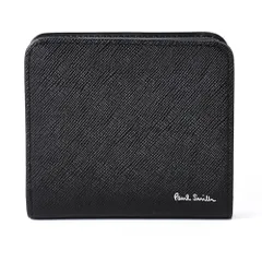 ◆[ポールスミス] ラッピング済 財布 2つ折り財布 メンズ 本革 レザー ショップバッグ お手入れ用クロス1枚 付属 (名入れなし, ブラック) [並行輸入品] fd1f9fa1