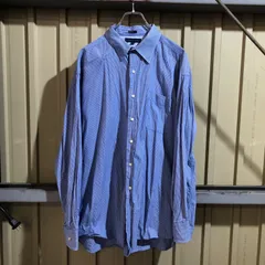 2001 TOMMY HILFIGER 長袖シャツ ブルー XXL トミーヒルフィガー ストライプ柄 古着卸 アメリカ仕入