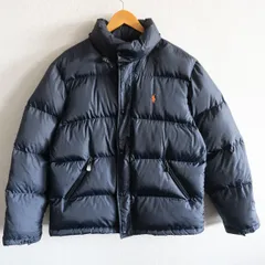 【雰囲気抜群】POLO RALPH LAUREN 【90s ダウンジャケット】L ネイビー ナイロン ポロラルフローレン 古着 s2602103