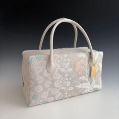 新品未使用品 京都 西陣織 弥栄織物 正絹帯地使用 利休バッグ26201