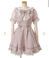 リズリサ ハート カラ フリル ワンピース ピンク